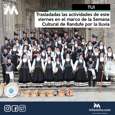 Trasladadas las actividades de este viernes en el marco de la Semana Cultural de Randufe por la lluvia