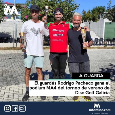 El guards Rodrigo Pacheco gana el podium MA4 del torneo de verano de Disc Golf Galicia