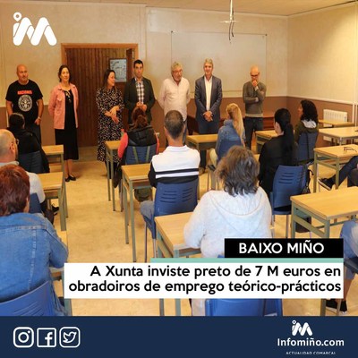 A Xunta inviste preto de 7 M euros en obradoiros de emprego terico-prcticos que beneficiarn 260 alumnos da rea territorial de Pontevedra