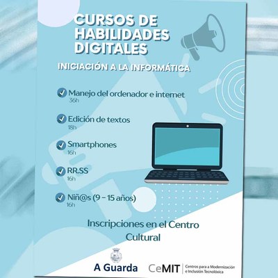 A Aula CeMIT da Guarda acolle este outono 5 cursos de habilidades dixitais