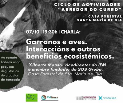 Charla divulgativa sobre la relacin entre garranos y aves el 7 de octubre en la Casa Forestal de Oia