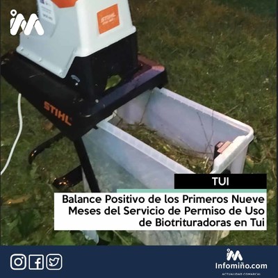 Balance Positivo de los Primeros Nueve Meses del Servicio de Permiso de Uso de Biotrituradoras en Tui