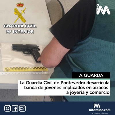 La Guardia Civil de Pontevedra detiene a dos jvenes e investiga a un tercero por atracar una joyera y un comercio
