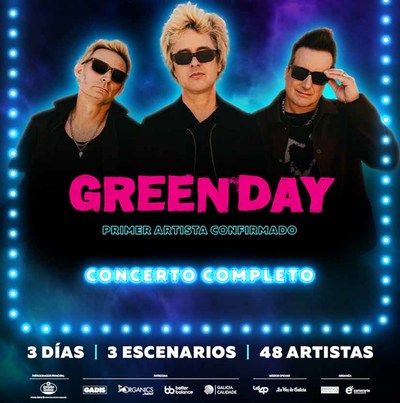 GREEN DAY, primer cabeza de cartel anunciado para O SON DO CAMIO 2024