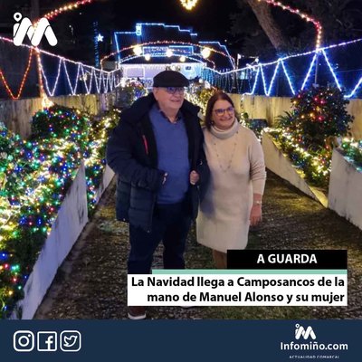 La Navidad llega a Camposancos de la mano de Manuel Alonso y su mujer