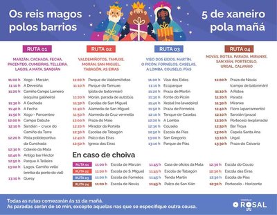 Una ruta de ilusin por los barrios de O Rosal de la mano de sus Majestades de Oriente