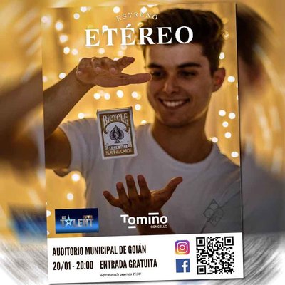 El ilusionista tomis Samuel Moreno presenta en su municipio -Etreo-, un espectculo de magia moderna, fresca y juvenil