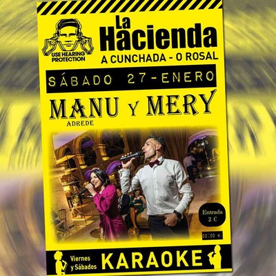 Noche de Ritmo y Diversin: Concierto en Vivo con Manu (Adrede) y Mery en Sala La Hacienda de O Rosal ste sbado