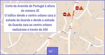 Corte de trfico en la Avenida de Portugal en Tui debido a obras de separacin de la red pluvial y renovacin de servicios existentes
