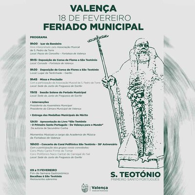 Feriado Municipal de Valena celebra el Da de San Teotnio - El Primer Santo Portugus