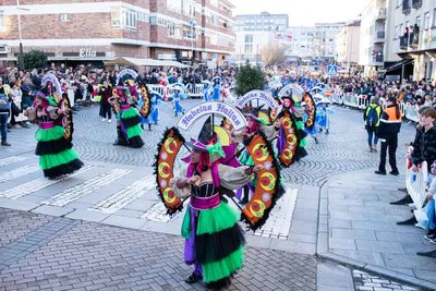 A comparsa -Terra dos Mil Segredos- da Asociacin Cultural O Borralio gaadora do Entroido Tui