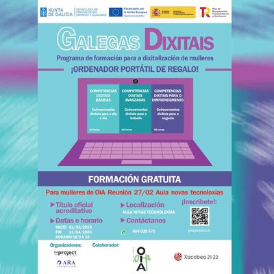 Formacin gratuita sobre competencias digitales para mujeres desempleadas en Oia