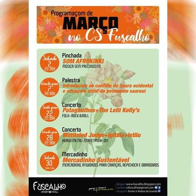 Programacin para el mes de marzo en el CS Fuscalho de A Guarda