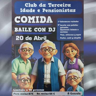 El Club de la Tercera Edad y Penionistas de A Guarda organiza una Comida-Baile con DJ