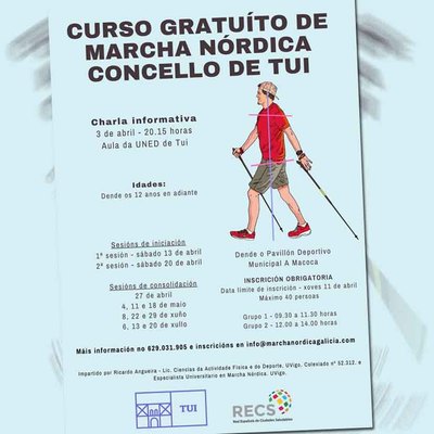 El Concello de Tui presenta un curso gratuito de Marcha Nrdica: nete a la actividad al aire libre!