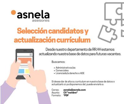 Asnela Asesores de O Rosal actualiza su base de datos para futuras vacantes laborales