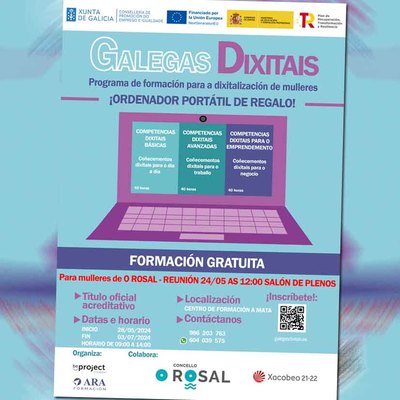 Formacin gratuita en digitalizacin para mujeres desempleadas en O Rosal con Galegas Dixitais