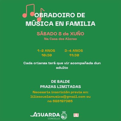 Taller Musical en Familia en A Guarda: Inscripciones Abiertas para el 8 de Junio