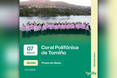 Coral Polifnica de Tomio ofrece concierto gratuito en la Praza do Seixo