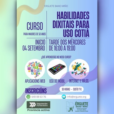 Inscripciones abiertas para el curso de habilidades digitales dirigido a mayores de 50 aos en A Guarda