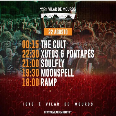 Festival C.A. Vilar de Mouros 2024: Conciertos del 22 de Agosto con The Cult, Soufly y Ms