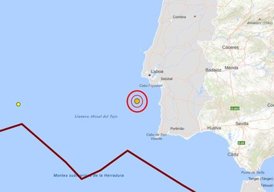 Terremoto de magnitud 5,5 al sur de Portugal se siente en Espaa