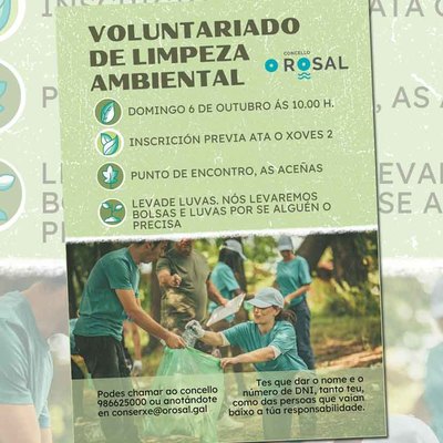 APRAZADO - El Concello de O Rosal organiza una jornada de voluntariado para proteger el medio ambiente