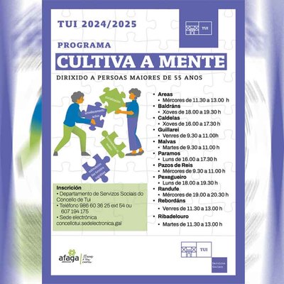 El programa -Cultiva a Mente- regresa a Tui, extendiendo su impacto preventivo en todas las parroquias