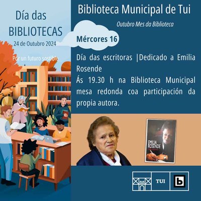 La Biblioteca de Tui honra a Emilia Rosende en el Da de las Escritoras con un evento especial