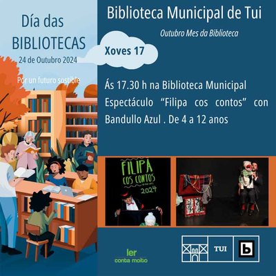 -Filipa cos contos- llega a la Biblioteca de Tui en el marco de Octubre, mes de la Biblioteca