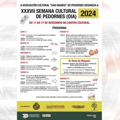 La Asociacin Cultural San Mamed de Pedornes organiza la XXXVII Semana Cultural de Pedornes (Oia) 2024