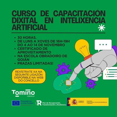 Tomio impulsa la formacin digital con un curso de inteligencia artificial financiado por fondos europeos