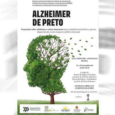 Charlas gratuitas sobre alzhimer y demencias el 21 y 25 de noviembre en Oia