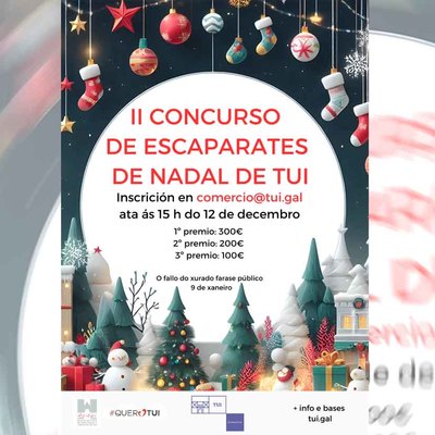 Concurso de Escaparates Navideos en Tui: premios y sostenibilidad para impulsar el comercio en 2024