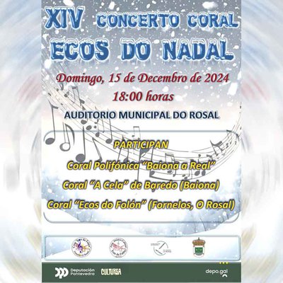El Auditorio Municipal de O Rosal acoge el XIV Concierto Coral -Ecos do Nadal- este domingo