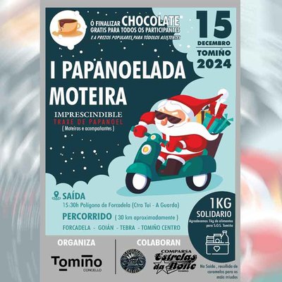 El prximo domingo llega la -I Papanoelada Moteira- a Tomio para recaudar alimentos