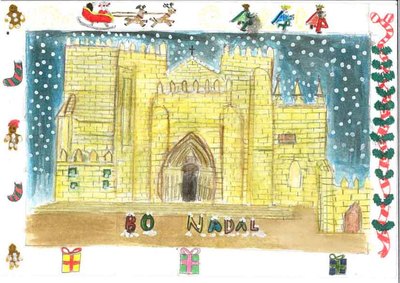 Bruno Ferreira, del CEIP de Caldelas, gana el concurso de la postal de Navidad del Concello de Tui 2024