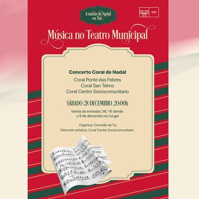 Concierto Navideo en Tui: Las Tres Corales Locales Juntas en el Teatro Municipal
