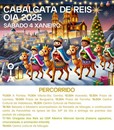 Melchor, Gaspar y Baltasar llegarn a Oia este sbado 4 de enero