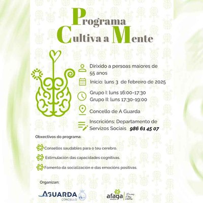 El programa -Cultiva la Mente- llega a A Guarda para mejorar las capacidades cognitivas de los mayores