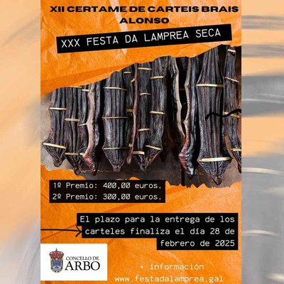 Arbo convoca el concurso para el cartel de su XXX Fiesta de la Lamprea Seca