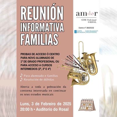 Quieres avanzar en tu formacin musical? Descbrelo el 3 de febrero en O Rosal