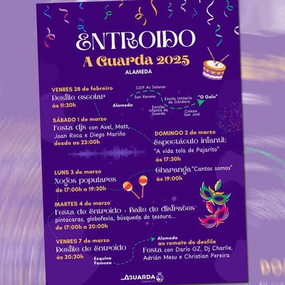 A Guarda celebra el Entroido 2025 con desfiles, espectculos y actividades infantiles