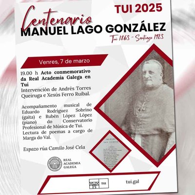 Tui rinde homenaje a Manuel Lago Gonzlez en el centenario de su fallecimiento