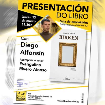 Literatura en Tui: Diego Alfonsn presenta -Birken- en la Biblioteca Municipal