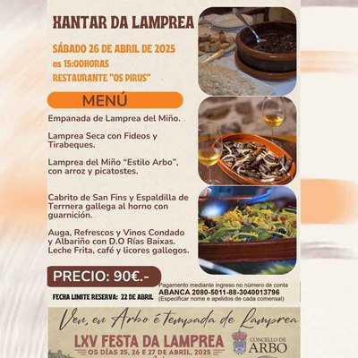 La lamprea vuelve a los fogones de Arbo en una comida nica con sabor a tradicin e historia
