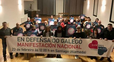  O Baixo Mio mobilzase co galego: autobuses dende A Guarda para a manifestacin do 17 de maio en Santiago