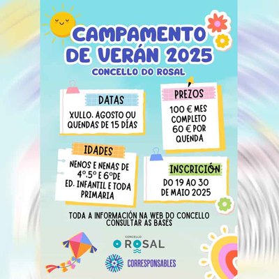 Abiertas las inscripciones para el campamento municipal de O Rosal: conciliacin y valores en vacaciones