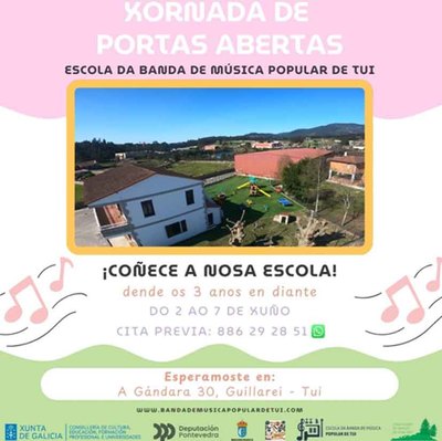 La Escola da Banda de Tui invita a conocer su oferta educativa con jornadas abiertas del 2 al 7 de junio
