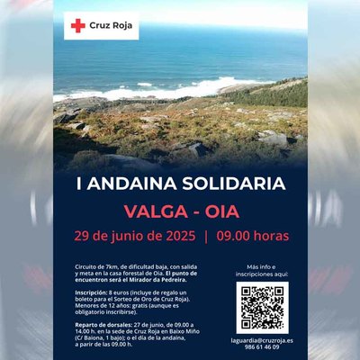 Solidaridad y deporte se unen en la I Andaina Solidaria de Cruz Roja en A Valga (Oia)